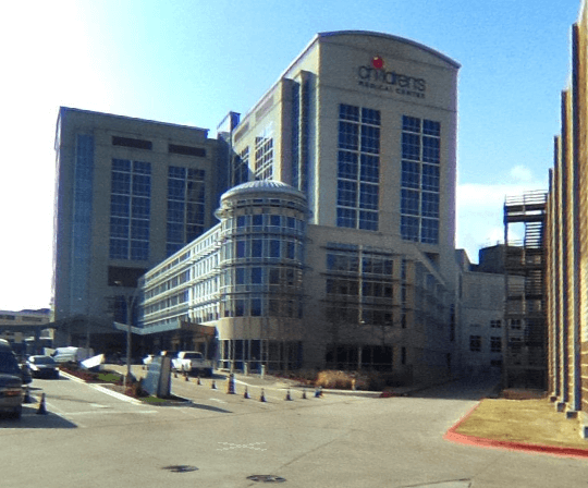 The Children's Medical Center of Dallas -- home to one of Matot's high-quality healthcare dumbwaiters-- shown on a sunny day.